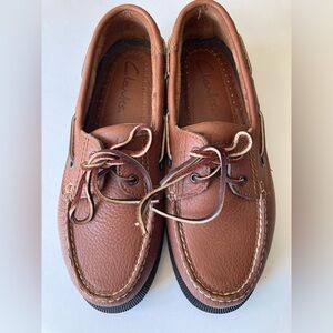 Clarks England Dark Tan Falcon Dock Shoes 9M